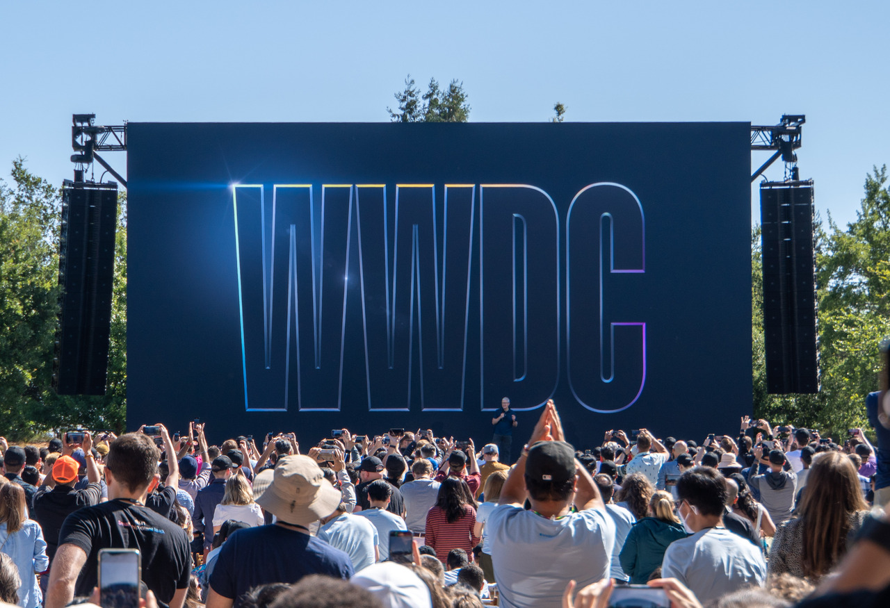 【写真】WWDCの基調講演は、3年ぶりに「リアルイベント」としておこなわれた
