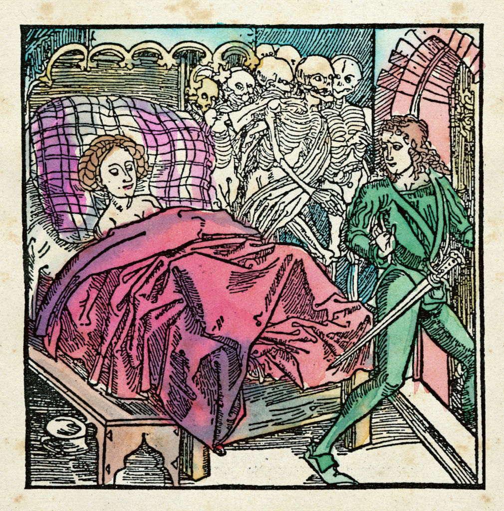 【写真】中世の木版画に描かれた梅毒と思われる病気に関する寓話