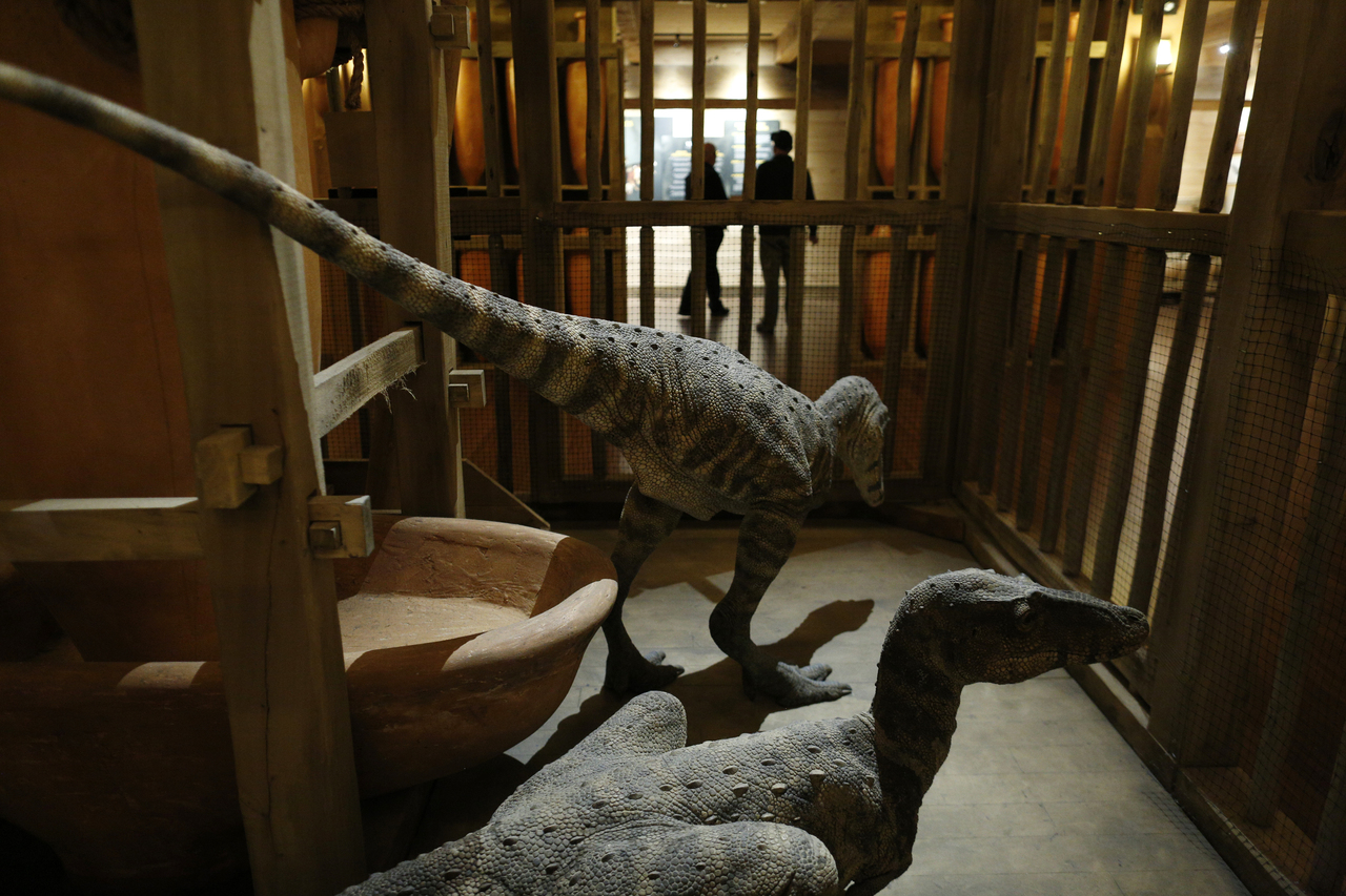 [写真]創造博物館のノアの方舟には「方舟に乗ることを許された恐竜のつがい」の模型まで展示されている。許されなかった恐竜たちが化石になったという主張の裏返しだ（Photo by GettyImages）