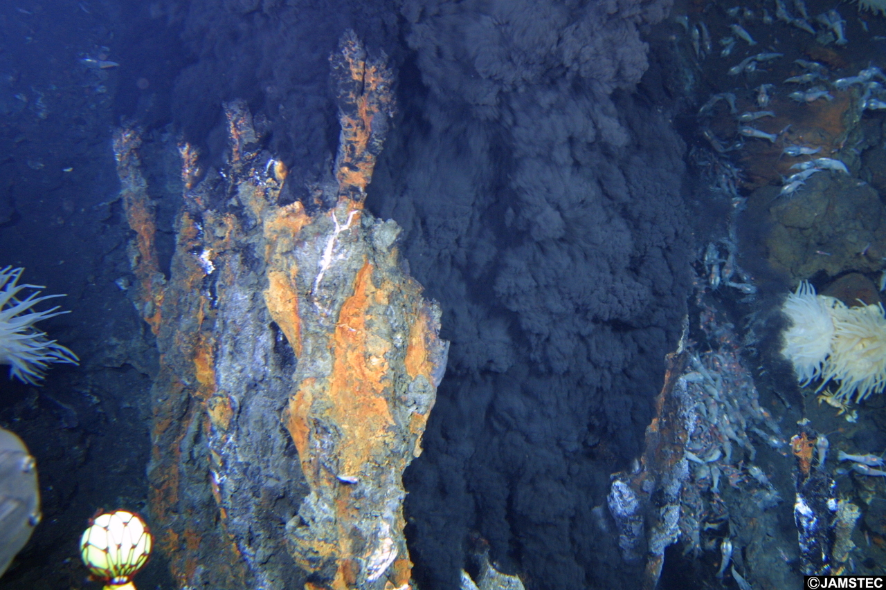 【写真】中央インド洋海嶺「かいれいフィールド」高温熱水噴出孔ブラックスモーカー