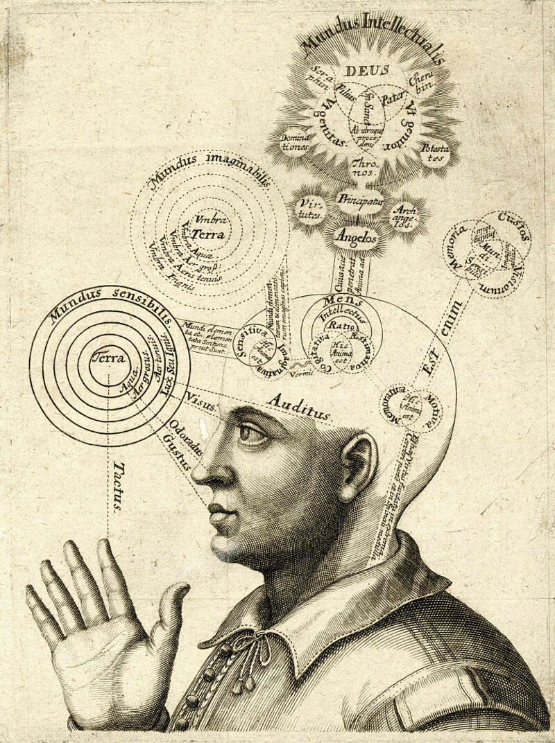 [写真]脳のどの部位がどんな思考をつかさどるのか？　この17世紀の絵画には「神の存在を感じる」領域が示されている（Photo by GettyImages）