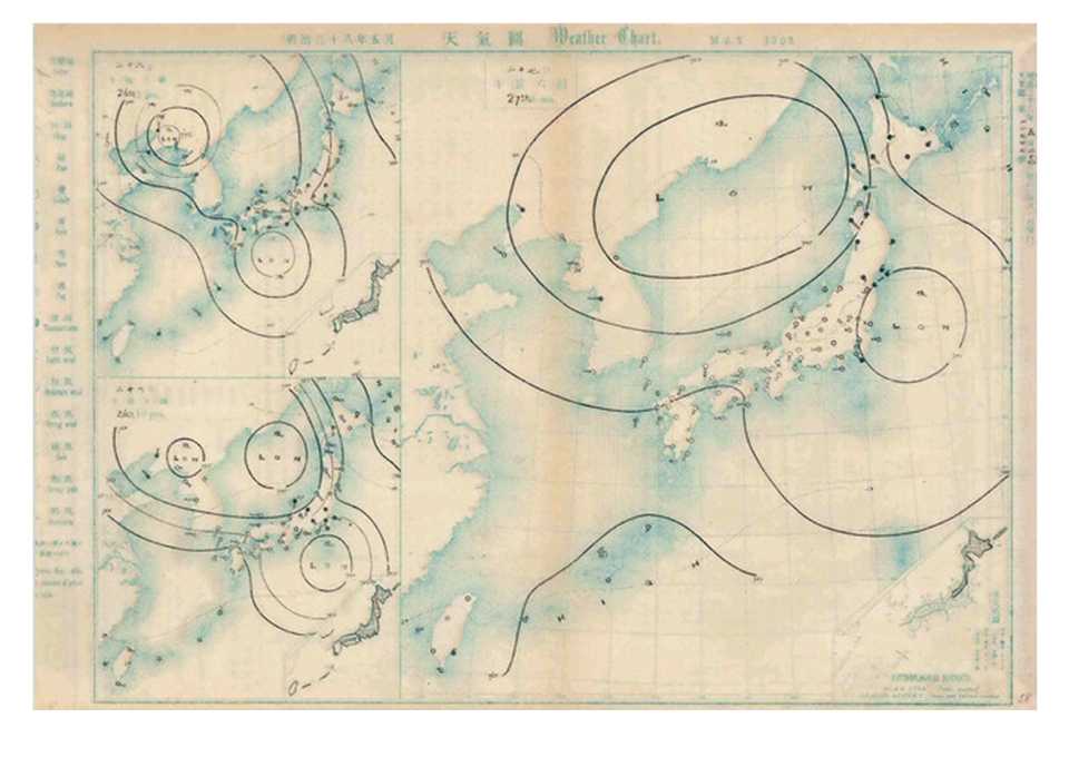 【写真】明治38（1905）年5月27日の天気図